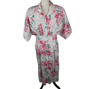 Vestido Vintage JB Too Floral Para Mujer Talla *M Camisa Vestido Flor de Cerezo Blanco Rosa - Imagen 1 de 10