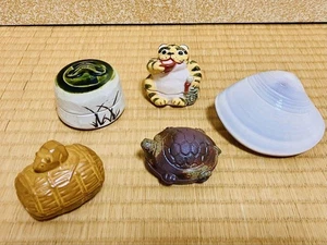 5 tea ceremony utenSIls, incense containers for the burner, summary - Picture 1 of 7