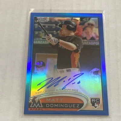 2012 Topps Chrome Matt Dominguez Rookie On Card Auto Blue Refractor /199 - Image 1 of 2