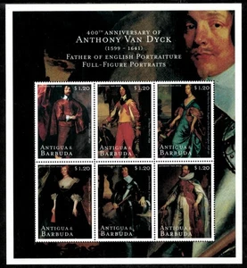 Antigua 2000 - Anthony Van Dyck Art - Sheet of 6 Stamps - Scott #2313 - MNH - Picture 1 of 1