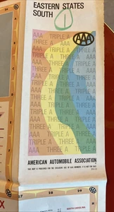 1977 U.S. Eastern States South Road Map - American Automobile Association - Picture 1 of 6