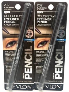 (2) Revlon Colorstay Eyeliner Pencil Sealed 0.01 oz Matte 202 - Black Brown - Picture 1 of 3