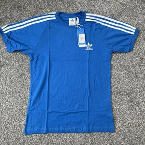 Herren Adidas Originals California blau 3-Streifen Baumwolle T-Shirt - Größe S - Bild 1 von 8