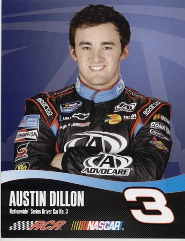 2012 AUSTIN DILLON "ADVOCARE" #3 2ND VERSION NASCAR NATIONWIDE SERIES POSTCARD Cover