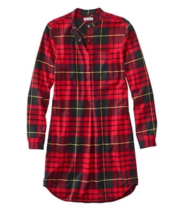 LL Bean Signature Stretch Flannel Dress Womens Size Small Plaid Long Sleeve  - Picture 1 of 24