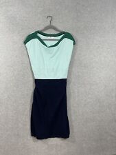 Boden Size 16/18 Shift Sweater Dress Belted Navy Blue Green Colorblock