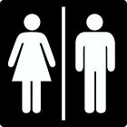 Türschild Toiletten-Schild Damen/Herren selbstklebend 100 x 100 mm   Aufkleber S
