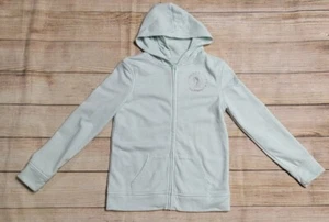 SO GIRLS L 10 12 FAVORITE ZIP HOODIE TERRY MINT SILVER FOIL MERMAID SWEATSHIRT - Picture 1 of 12