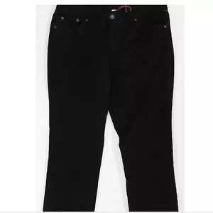 Style & Co Women Jeans 6 Black Solid Stretch Denim Embroidered Curvy Slim Leg - Picture 1 of 3