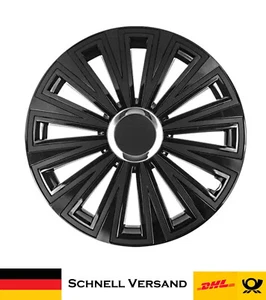 4x Leoplast Schwarz Radkappen Radzierblenden 14 Zoll Sunset - Top Qualität Satz - Picture 1 of 3