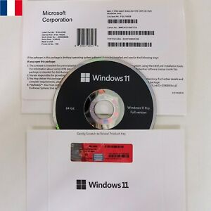 Microsoft® Windows 11 Pro 64 Bit version OEM DVD FR licence package scellé 