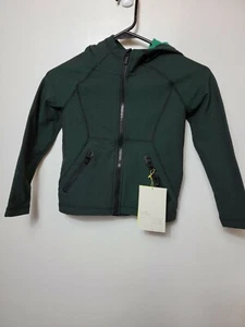 All In Motion Boys Lightweight Hooded Woven Fleece Jacket - Black/Green - XS - Picture 1 of 6