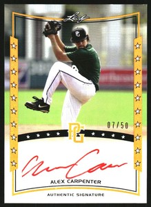 2014 Leaf Perfect Game Showcase Autographs Gold #AAC1 Alex Carpenter /50
