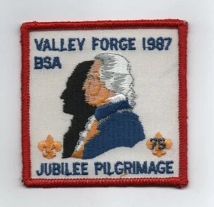 1987 Valley Forge Jubilee Pilgrimage Patch (Gen. Washington), Plastic Back, Mint - Picture 1 of 1