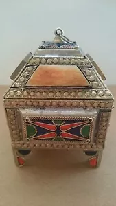 Emaille Cloisonne Metall Schmuck Schmuck Deckeldose mit Fuß - Bild 1 von 10