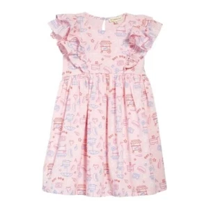 NEW TUCKER + TATE Kids Girls Sweet Flutter Dress Pink Hot Dog Stand Size 8 0032 - Picture 1 of 12