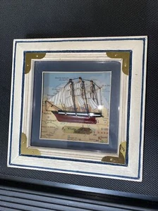 Nautical Collection Shadow Box Cutty Sark 1869 Framed 8.5" Square Metal Edges - Picture 1 of 2