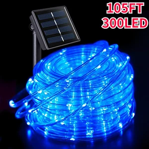 300 LED 105FT Solar Powered Rope Fairy Garden Lights String Strip Outdoor Patio - Picture 1 of 13