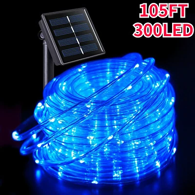300 LED 105FT Solar Powered Rope Fairy Garden Lights String Strip Outdoor Patio - Image 1 of 4