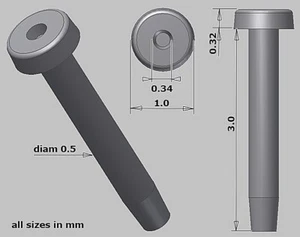 REMACHE CIEGO CABEZA PLANA DE RESINA 1,0 mm con SIM DE AGUJERO 180 piezas para TAMIYA DOYUSHA OTAKI - Imagen 1 de 1