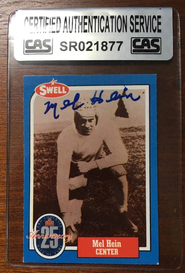 MEL HEIN 1988 SWELL AUTOGRAPHED SIGNED AUTO BASEBALL CARD CAS COA 50 GIANTS - Image 1 of 2