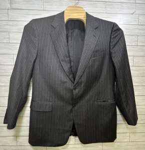 Canali Super 120's Wool Pinstripe Sport Coat Blazer Made In Italy US 42 Gray - Picture 1 of 12
