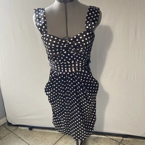 VTG Tweeze Me Rockabilly PINUP Polka Dot Dress Party Formal Size 5 Whimsy Goth - Picture 1 of 16