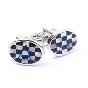 Stunning Pavement Craft Masonic Onyx & Mother of Pearl Cufflinks Black & White - Picture 1 of 5
