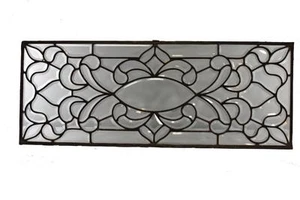 ANTIQUE BEVELED GLASS TRANSOM WINDOW HORIZONTAL OR VERTICAL CIRCA 1910 - Picture 1 of 6