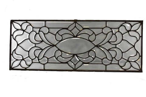 ANTIQUE BEVELED GLASS TRANSOM WINDOW HORIZONTAL OR VERTICAL CIRCA 1910 Cover