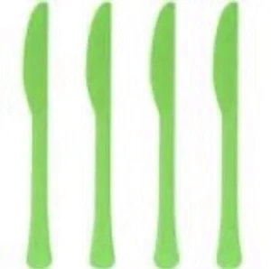50 Pack Lime Green Plastic Knives Heavy Duty Amscan All Occasions Disposable - Picture 1 of 6