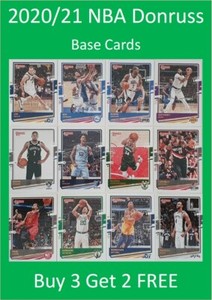 2020/21 Donruss NBA Base Cards Buy 3 Get 2 FREE e.g. LeBron Curry Zion Simmons