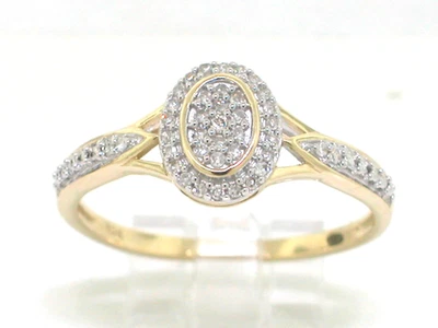 Diamant Ring 417 Gelbgold 10K Gold  39 Diamanten romantischer Ring - Bild 1 von 4