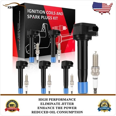 6 Ignition Coils & Spark Plugs Kit For Honda Ridgeline 3.5L 2009-2011 2012-2014 - Image 1 of 4