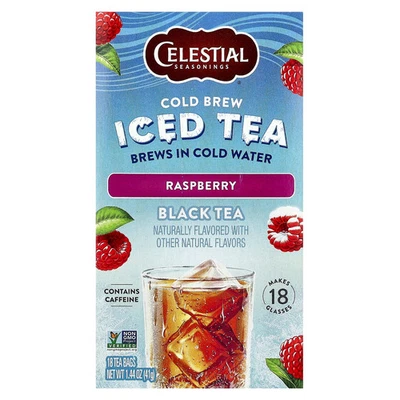Té helado Cold Brew, té negro, frambuesa, 18 bolsitas de té, 1,44 oz (41 g) Foto 1 de 3
