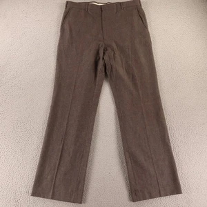 Pantaloni Serge Twill Vintage Uomo 34 Marrone Dacron Orlon Pantaloni 34x31 - Foto 1 di 9