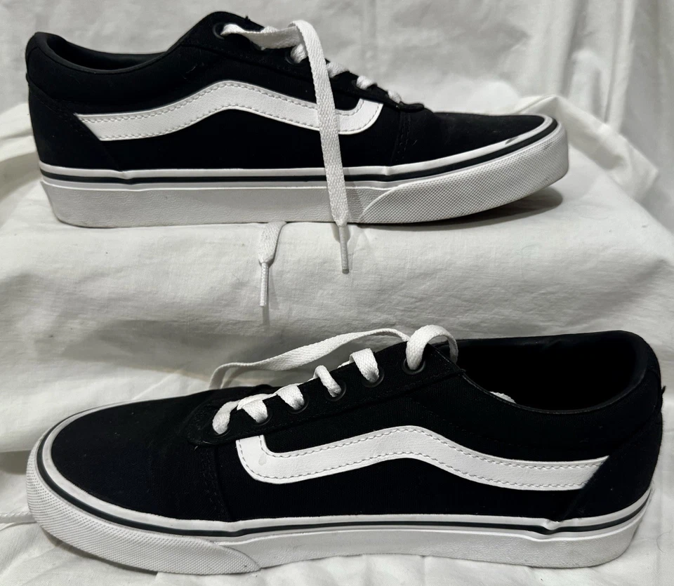 Vans Old Skool Zapatos de Skate de Lona Negros Blancos para Mujer 8 EU 38.5 Parte Superior Baja 508731 Foto 1 de 4