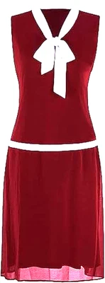 Vestido Vijiv para mujer años 20 midi aleta cuello en V gris lazo rugiente años 20 gran Gatsby  Foto 1 de 4