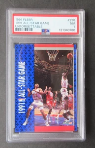 1991 FLEER NBA #238 MICHAEL JORDAN ALL-STAR UNFORGETTABLE PSA 7 CARD - Picture 1 of 4