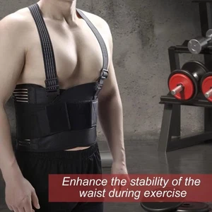 Strap Support Work Back Brace Breathable Elastic Back Brace Weightlifting - Picture 1 of 16