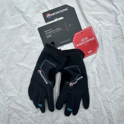 Montane Black Gore-Tex Gloves Small Wind Jammer Hiking Camping - Image 1 of 3