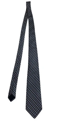 古驰设计师 100% 真丝蓝色米色领带 57 英寸长 3.25 英寸宽意大利制造 — 第 1/4 张图片