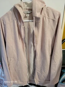 Womens Pink Medium Christopher Banks Zip Up Hooded Sweatshirt - Picture 1 of 3