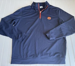 Peter Millar Auburn University Perth Pullover 1/4 Zip Blue Men Medium NWOT - Picture 1 of 3