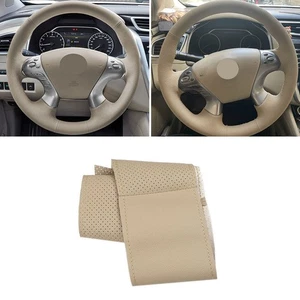 DIY Beige Steering Wheel Sewing Leather Cover For Nissan Pathfinder 2013-2019 - Picture 1 of 6