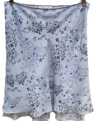Falda Ann Taylor para mujer azul floral en capas Y2K satinado hada caprichosa talla 6 Foto 1 de 4