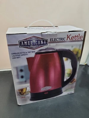 Brand New Americana Classics Electric Cordless  Kettle Red - 8 Cup - Image 1 of 3