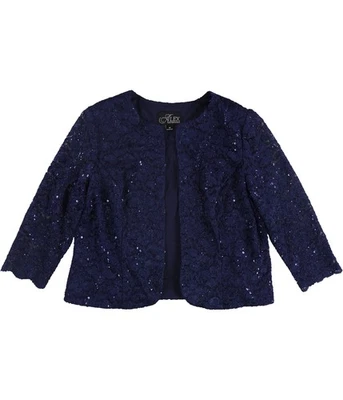 Suéter cárdigan de encaje Alex Evenings para mujer, azul, pequeño, 14P Foto 1 de 2