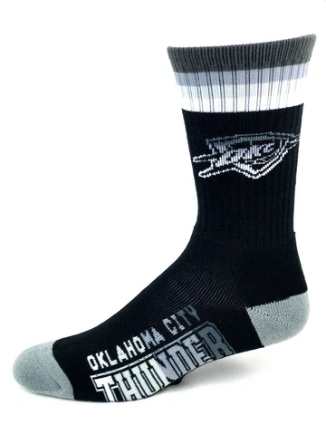 Oklahoma City Thunder Basketball Shades of Gray Black Deuce Crew Socks Cover