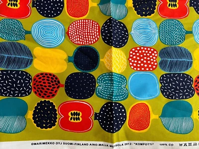 Tela Marimekko, 100 % algodón, Kompotti, por yarda, perfecta, NUEVA Foto 1 de 3